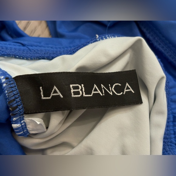 La Blanca Blue One Piece With Ruffle Detail At Bust Size 14 - Picture 5 of 8